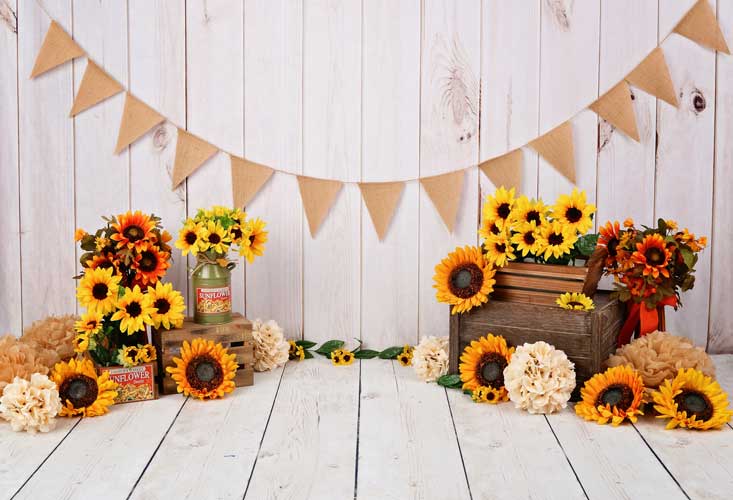 Kate Holz Sonnenblume Geburtstag Ostern Hintergrund Fotografie - Kate Backdrop.de