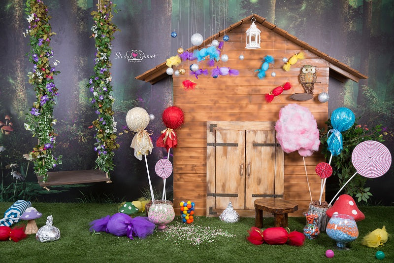 Kate Dschungel Candy Welt Haus Hintergrund Fantasy Wald von Studio Gumot entworfen