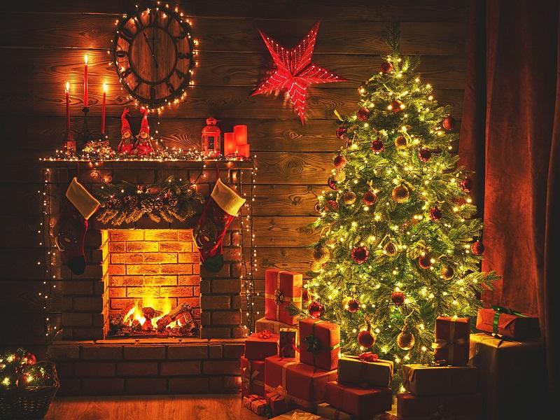 Kate Weihnachtsbaum Kamin mit Kerze und Stern für Fotografie