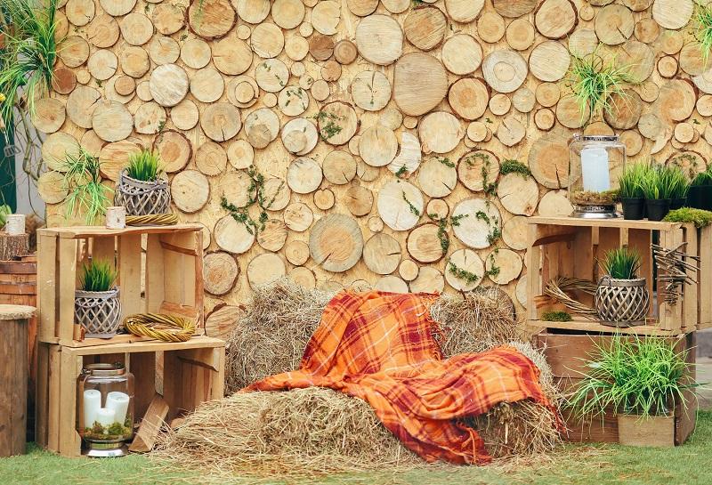 Kate Ostern Holz Wand mit Gras Dekorationen Hintergrund für Fotografie