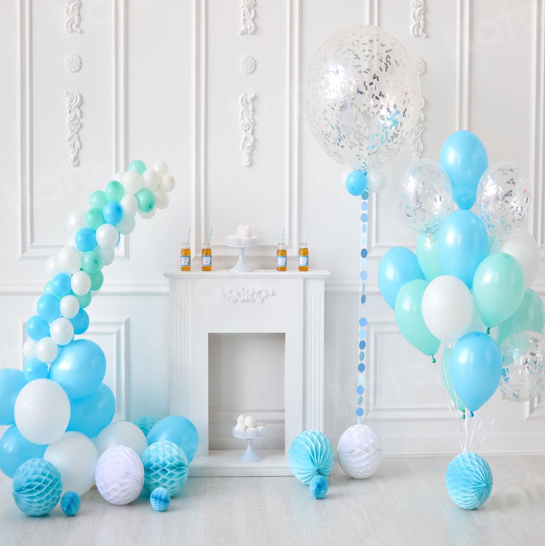 Kate Weiße Wand mit Ballons Geburtstag Hintergrund für die Fotografie - Kate Backdrop.de