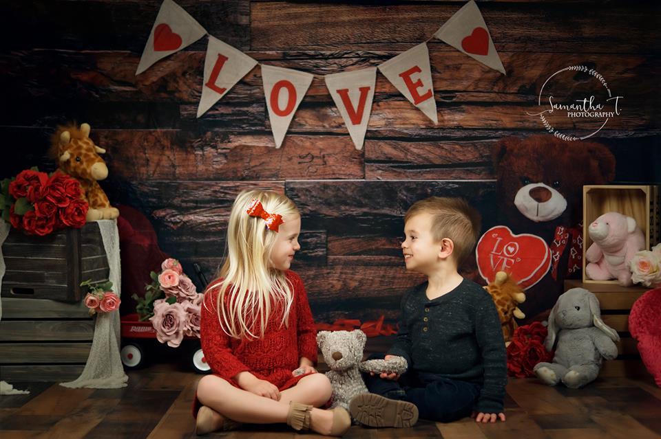Kate sei mein Valentine Holzwand und Teddybär Liebe Banner
