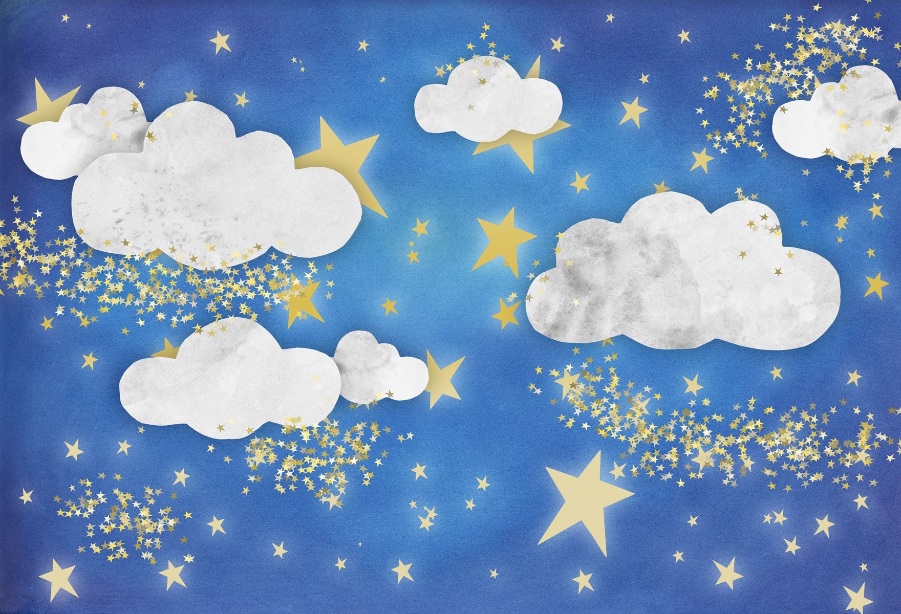 Kate Baby Skies Wolken mit winzigen Sternen Kulisse für Fotografie von Mini MakeBelieve