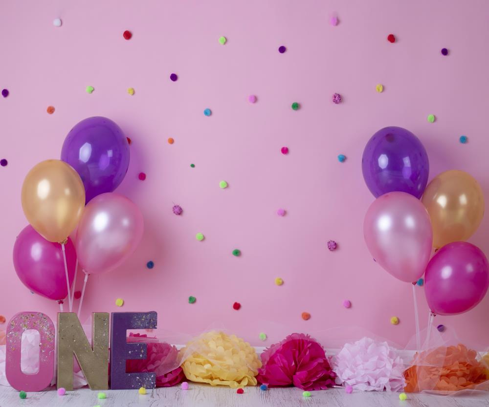 Kate Ballons  Geburtstag Kinder Hintergrund für Fotografie von Erin Larkins