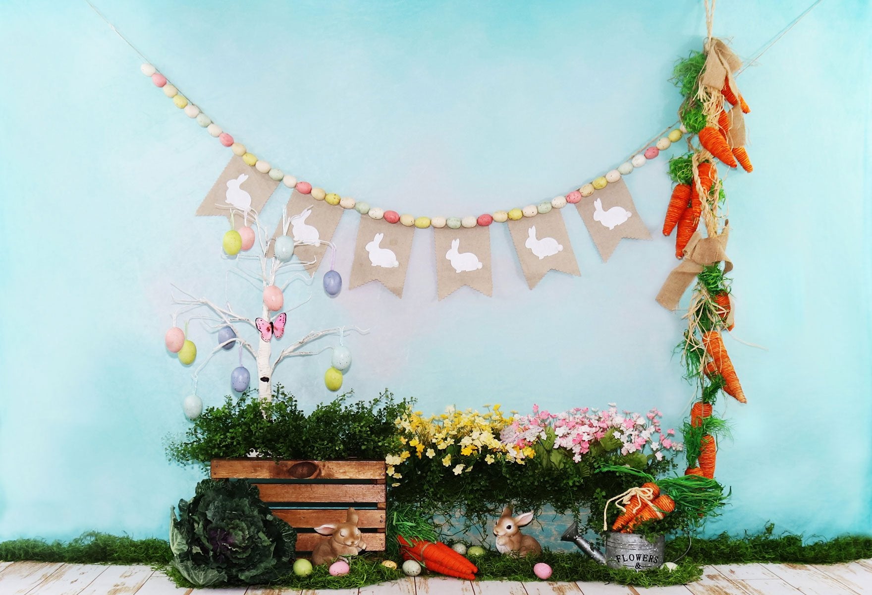 Kate Märchen blüht Dekorationen Ostern Hintergrund für die Fotografie von Leann West - Kate Backdrop.de
