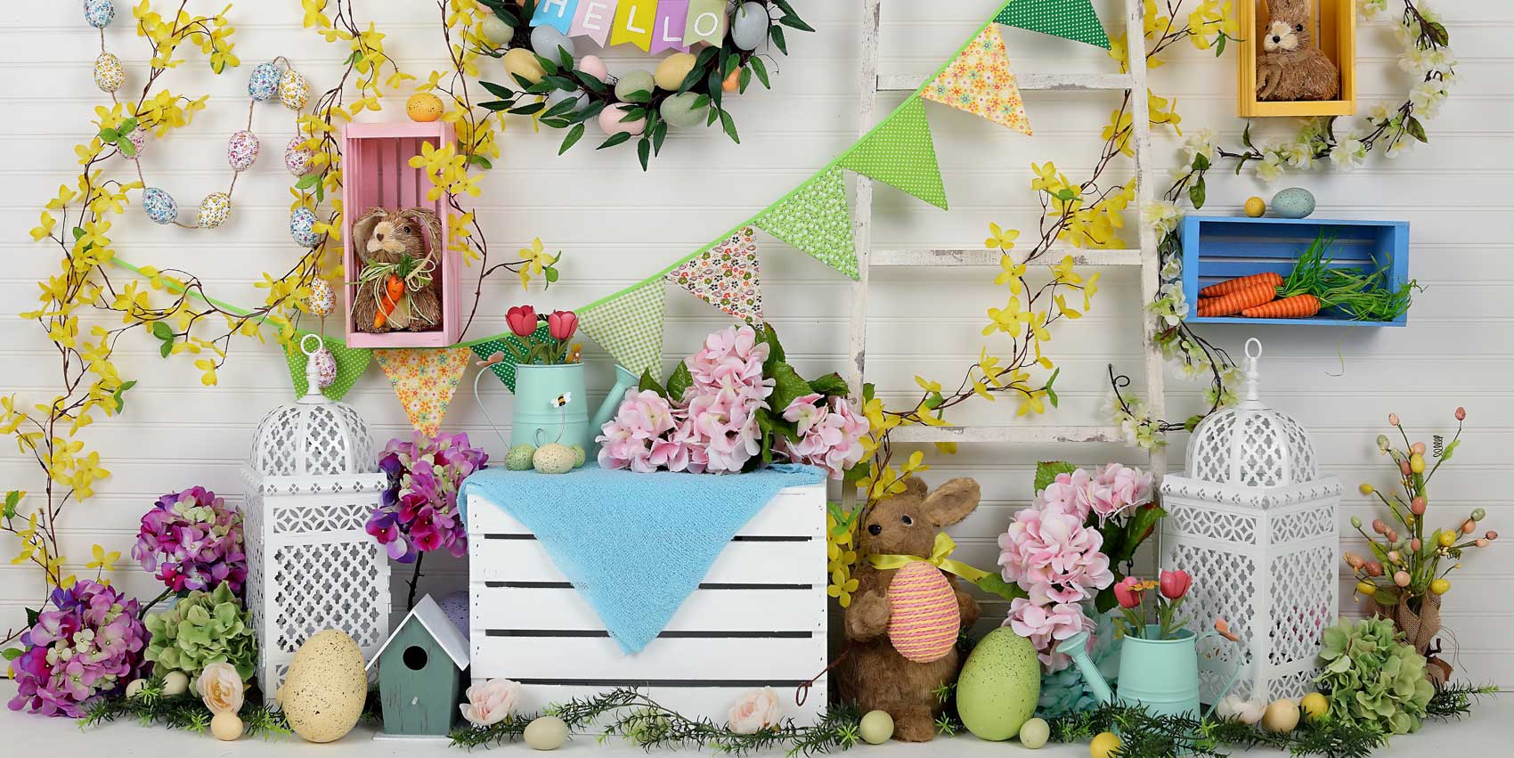 Kate Frühling Zuhause Hintergrund für Ostern Session