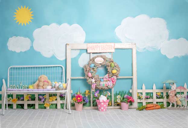Kate Kaninchen Dekorationen Ostern Frühling Kinder Kulisse für Fotografie von Erin Larkins - Kate Backdrop.de