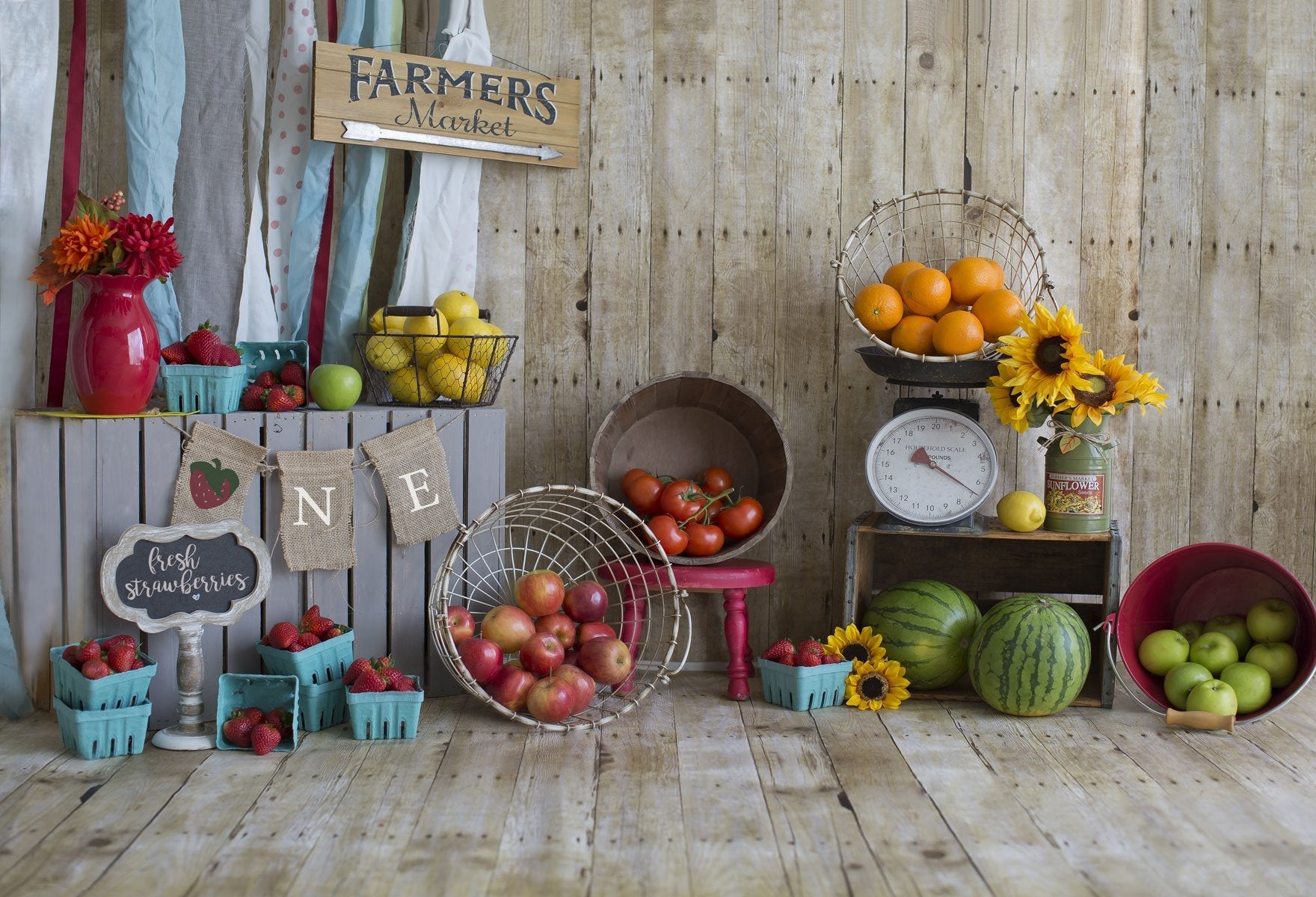 Kate Sommer Farmers Market Kulisse für Fotografie entworfen von Danette Kay Photography - Kate Backdrop.de