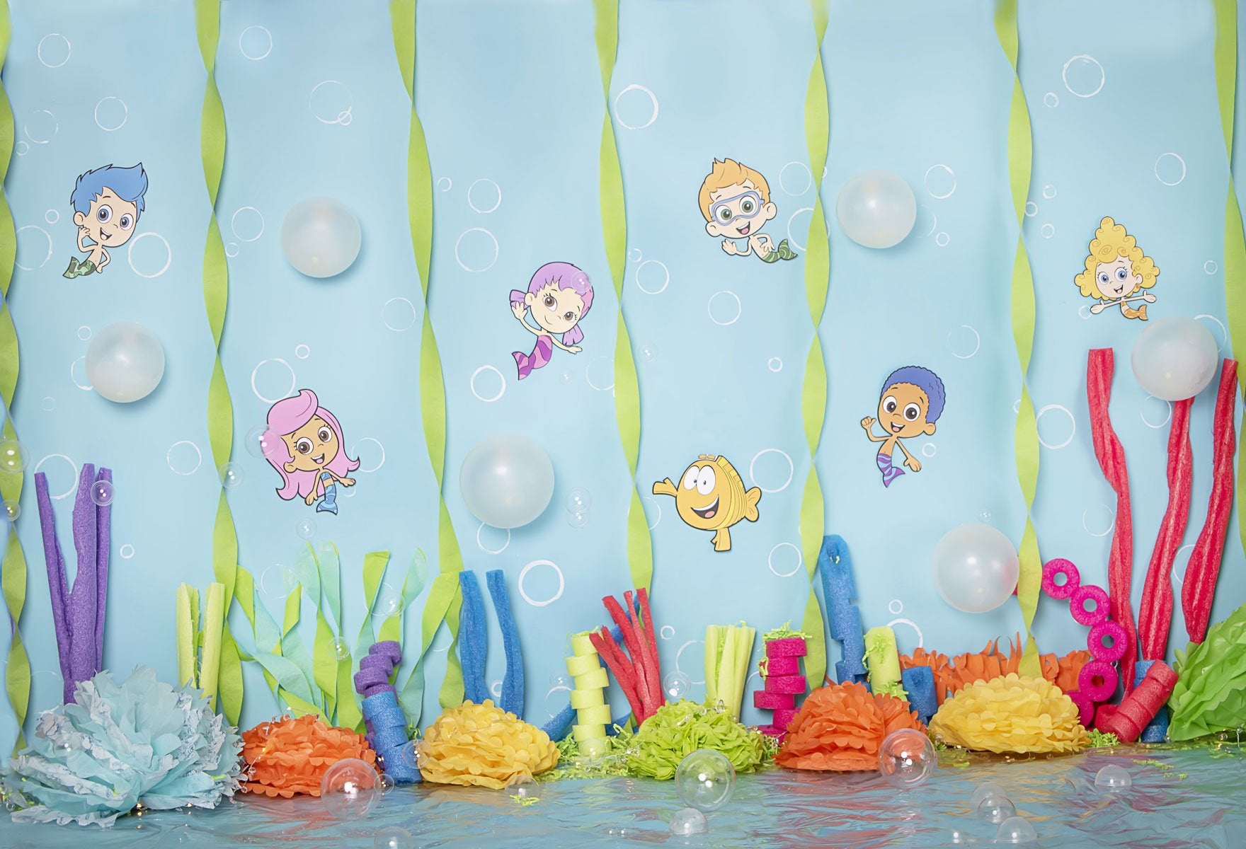 Kate Unterwasserwelt Fisch Algen und Blasen Kinder Kulisse für Fotografie von Erin Larkins entworfen