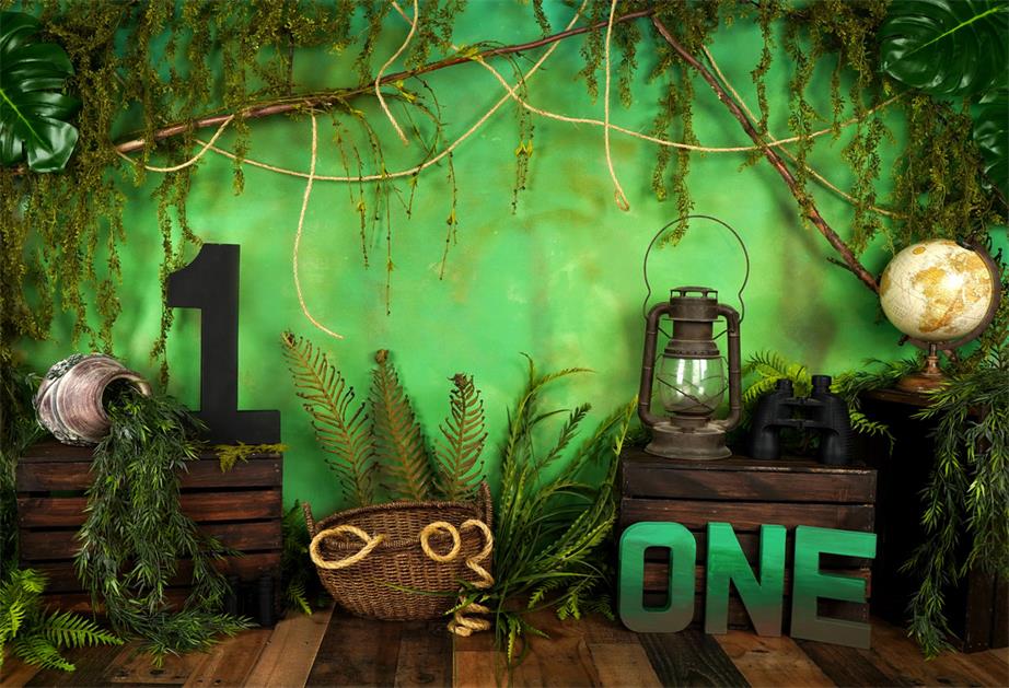 Kate Jungle 1. Geburtstag Sommer Hintergrund Entworfen von Arica Kirby - Kate Backdrop.de