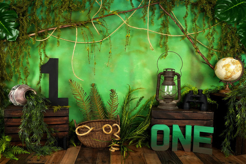 Kate Jungle 1. Geburtstag Sommer Hintergrund Entworfen von Arica Kirby - Kate Backdrop.de