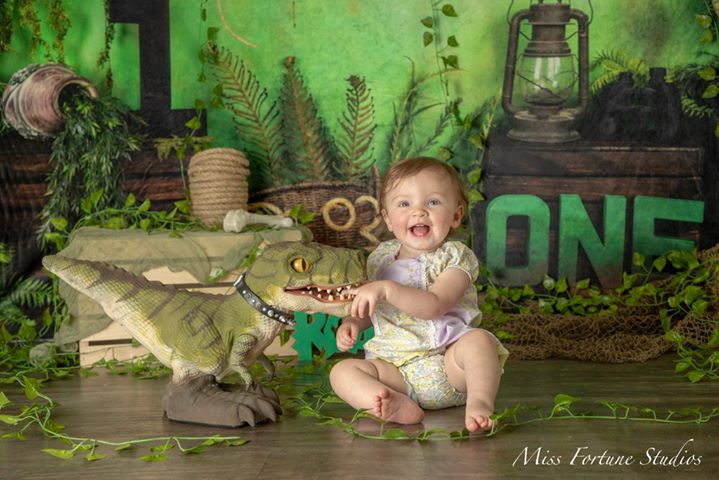 Kate Jungle 1. Geburtstag Sommer Hintergrund Entworfen von Arica Kirby - Kate Backdrop.de