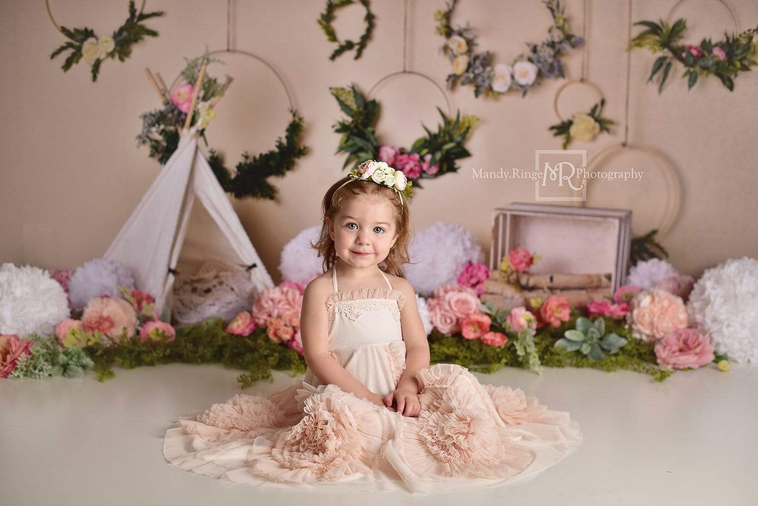 Kate Frühling Blumen Camping Kinder Kulisse für Fotografie von Mandy Ringe Fotografie entworfen - Kate Backdrop.de