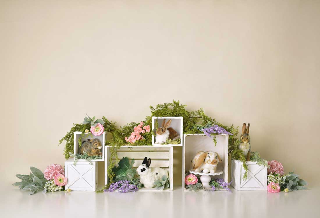 Kate Frühling Kaninchen Kinder Ostern Hintergrund für die Fotografie von Mandy Ringe-Fotografie - Kate Backdrop.de