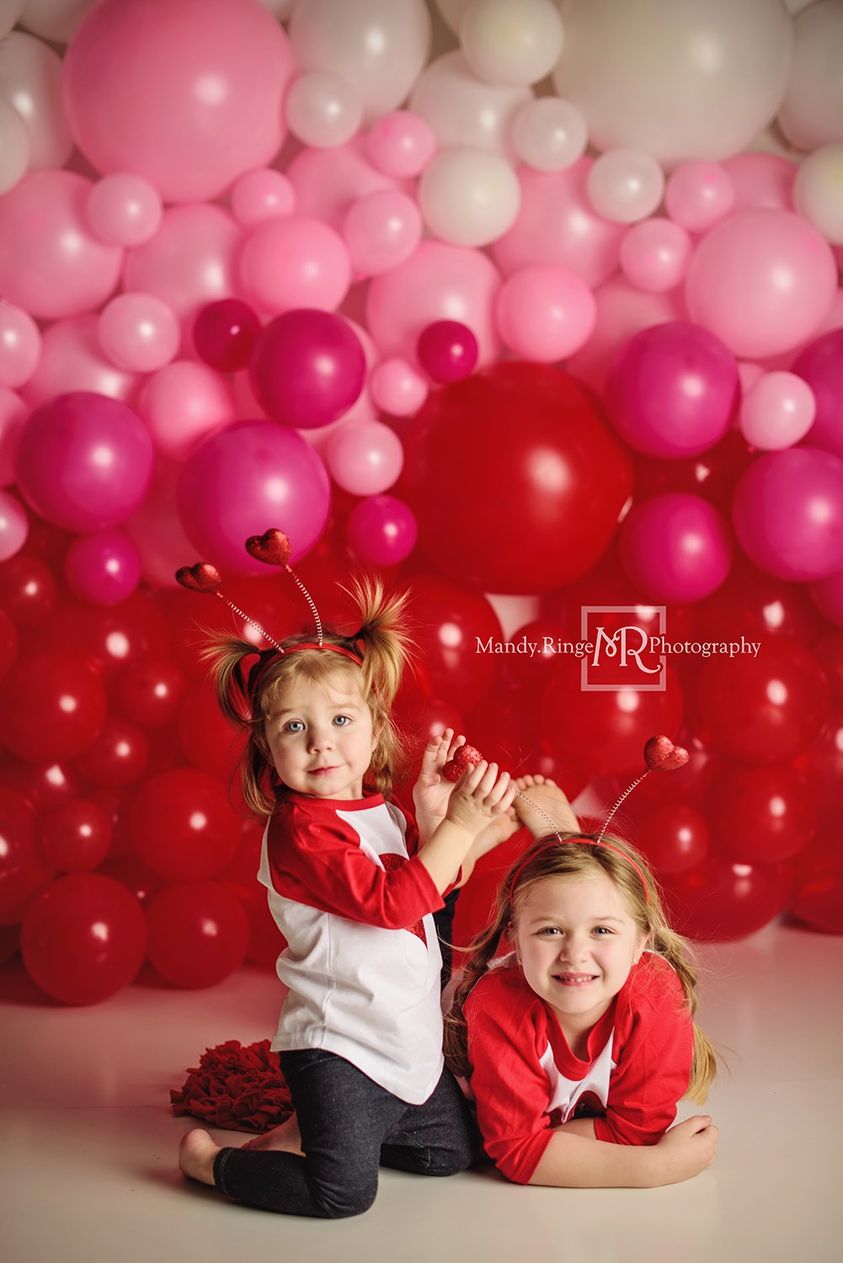 Kate Valentinstag Luftballons Wand Hintergrund für Fotografie von Mandy Ringe
