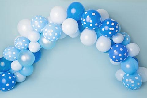 Kate Blaue und weiße Ballons Geburtstag Hintergrund für die Fotografie von Kerry Anderson