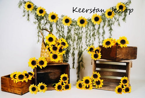 Kate Sunflower Sommer Backdrop für Fotografie Entworfen von Keerstan Jessop