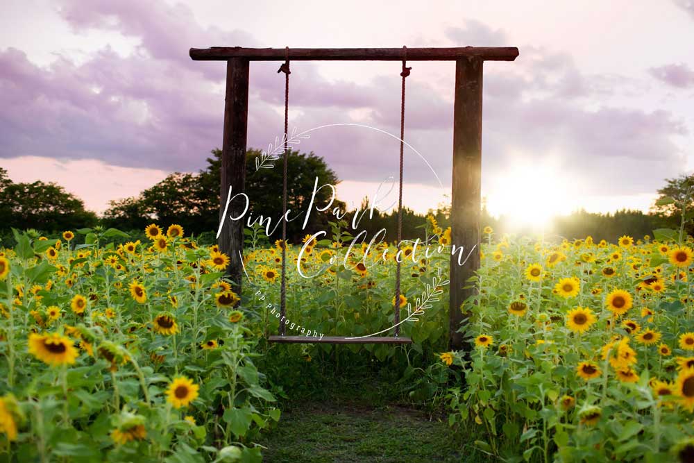 Kate Sonnenblumenschaukel Sommer Hintergrund Entworfen von Pine Park Collection