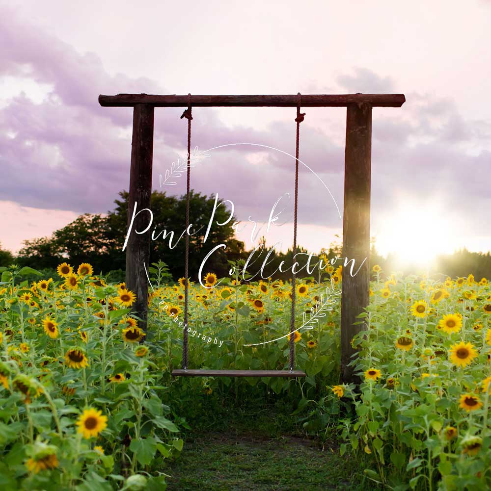 Kate Sonnenblumenschaukel Sommer Hintergrund Entworfen von Pine Park Collection - Kate Backdrop.de