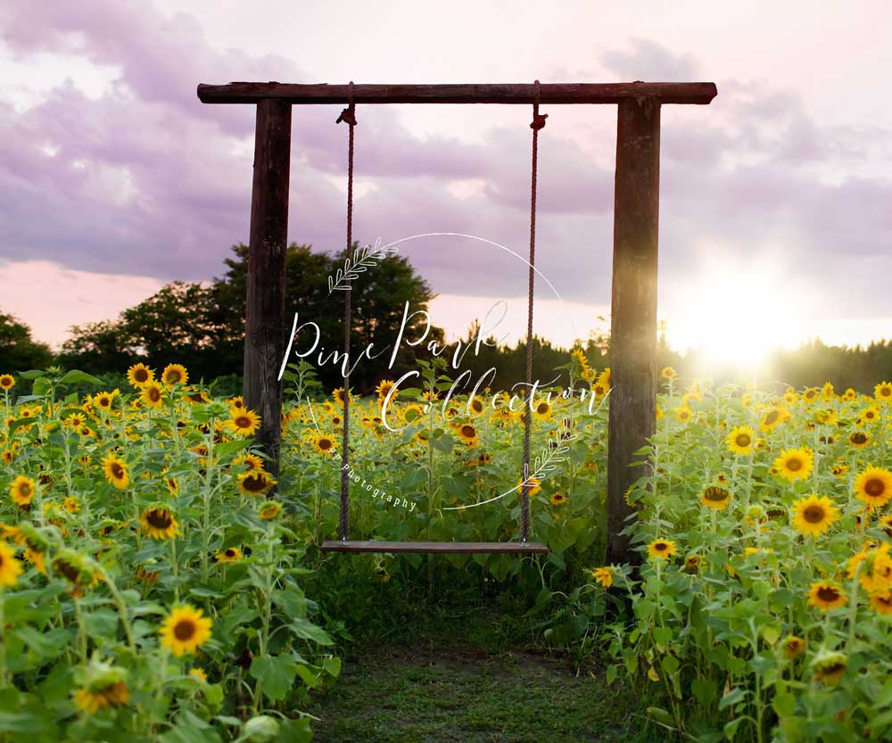 Kate Sonnenblumenschaukel Sommer Hintergrund Entworfen von Pine Park Collection - Kate Backdrop.de