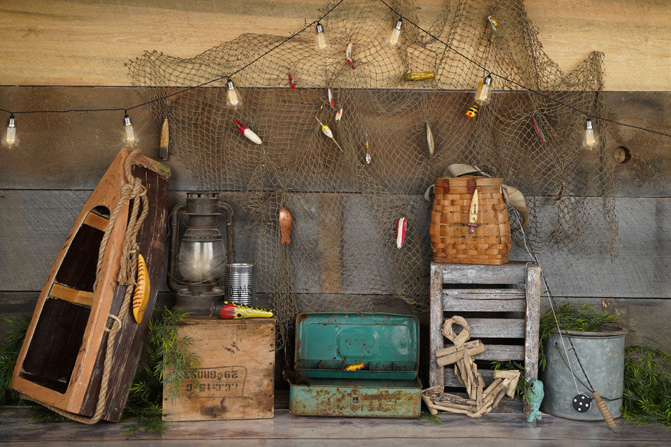 Kate Wood Gone Fishing Backdrop Entworfen von Arica Kirby - Kate Backdrop.de