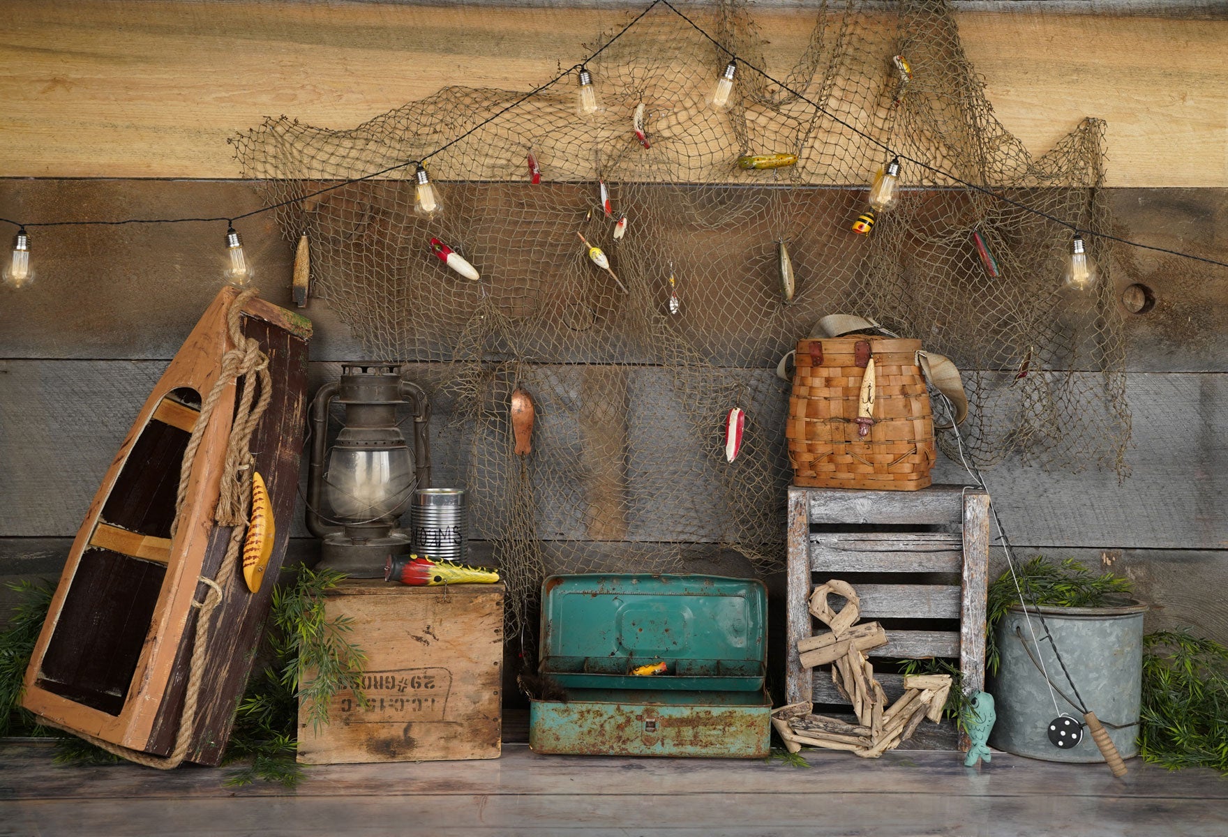 Kate Wood Gone Fishing Backdrop Entworfen von Arica Kirby