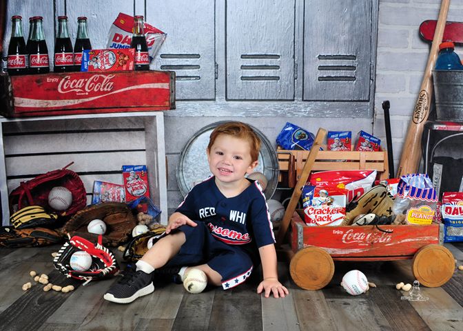 Kate Baseball Abstellraum Sport Kinder Hintergrund für Fotografie von Erin Larkins - Kate Backdrop.de
