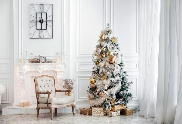 Weihnachtsbaum-Dekorations-Reinraum-Hintergrund