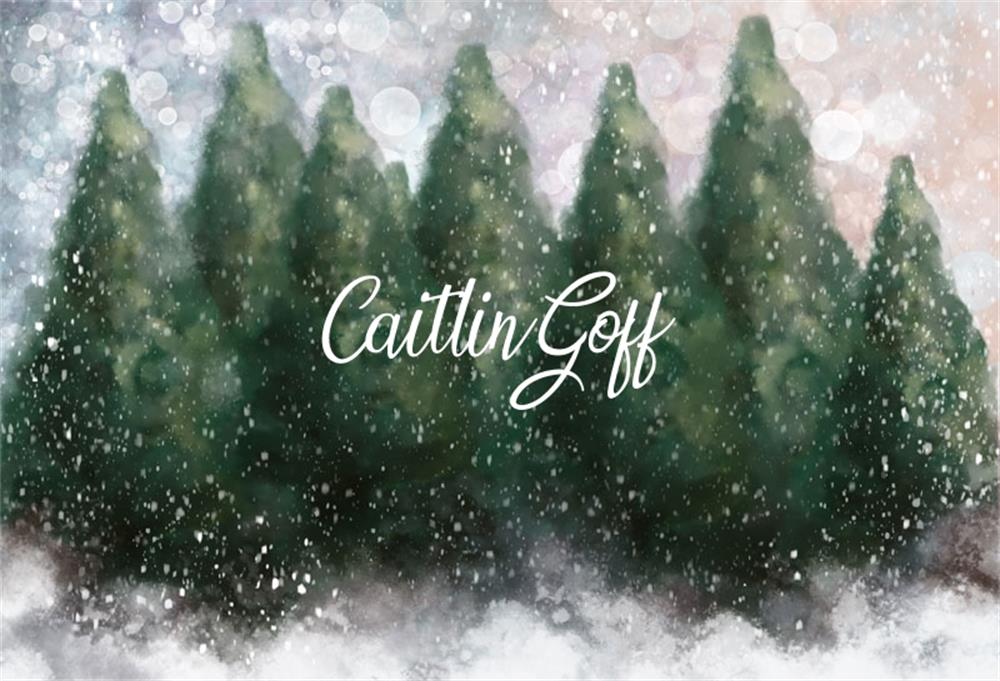 Kate Blendend Winter schneebedeckt Wald Hintergrund  für Fotografie von Modest Brushes - Kate Backdrop.de