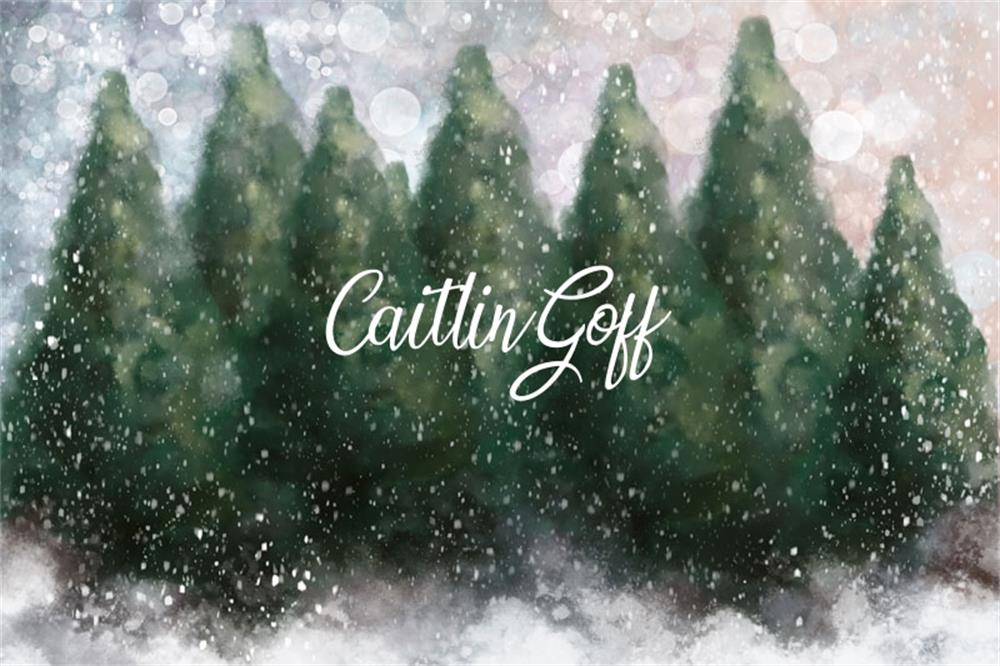 Kate Blendend Winter schneebedeckt Wald Hintergrund  für Fotografie von Modest Brushes - Kate Backdrop.de