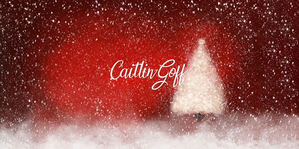 Kate Lustig rot Weiß Schneebedeckt Weihnachten Hintergrund Entworfen von Modest Brushes