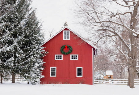 Weihnachten Winter rot Haus Hintergrund