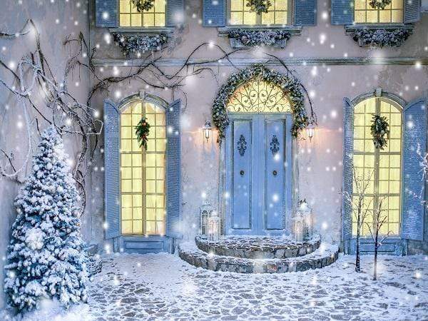 Katebackdrop£ºKate Christmas Winter Courtyard Backdrop Designed By Jerry_Sina
