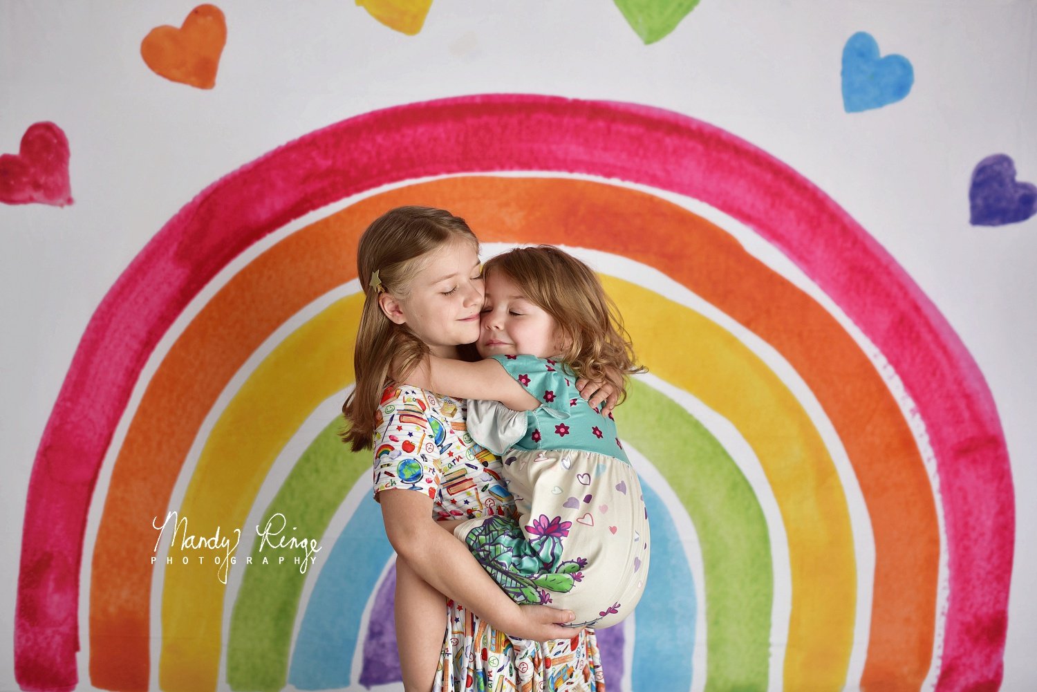Kate Geburtstag Regenbogen Mädchen cake smash Hintergrund von Mandy Ringe Photography