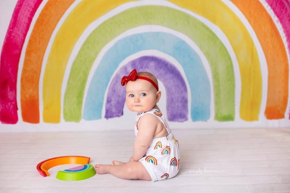 Kate Geburtstag Regenbogen Mädchen cake smash Hintergrund von Mandy Ringe Photography - Kate Backdrop.de