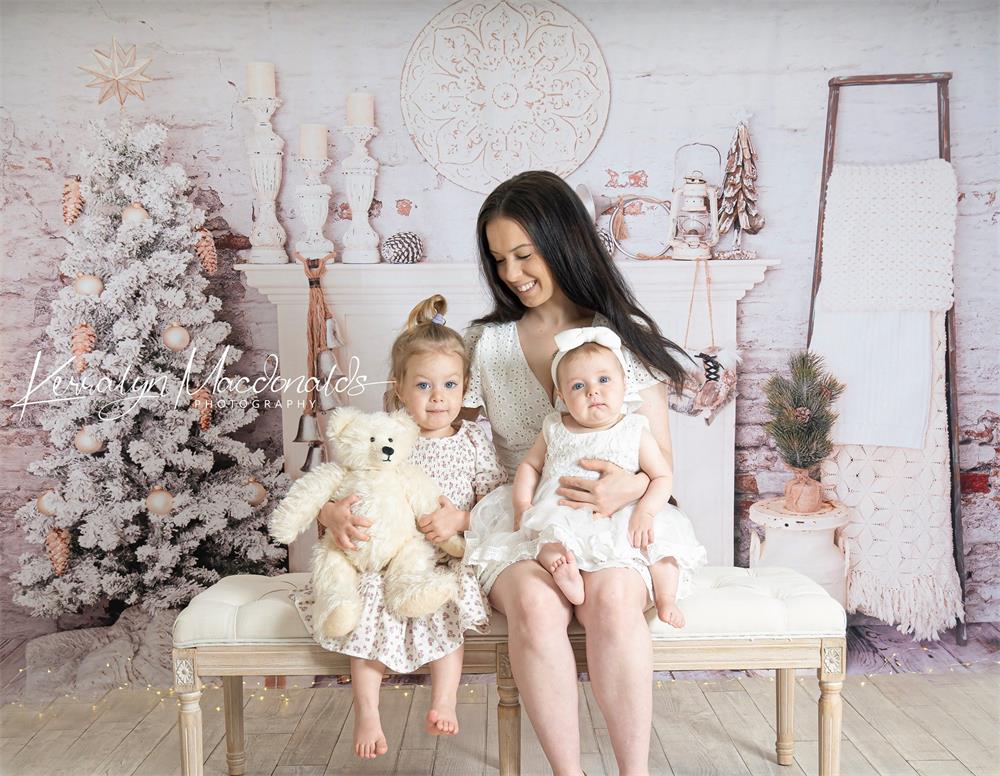 Kate Weihnachtsdekorationen Backsteinzimmer Hintergrund Weihnachten Entworfen von Pine Park Collection - Kate Backdrop.de