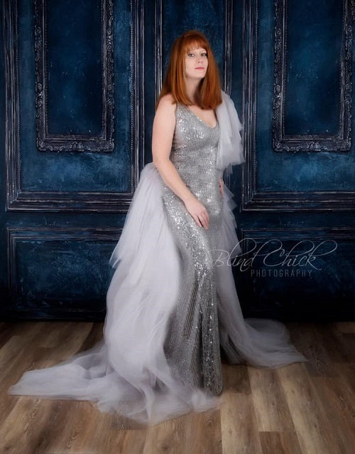 Kate Retro tiefe blaue Wand Tür Fotografie Hochzeit Hintergrund - Kate Backdrop.de