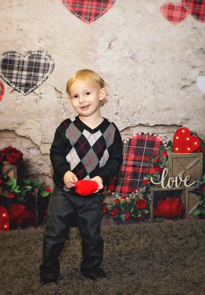 Kate Valentinstag Rote blume Alte Mauer Liebe Hintergrund für Fotografie von Megan Leigh - Kate Backdrop.de