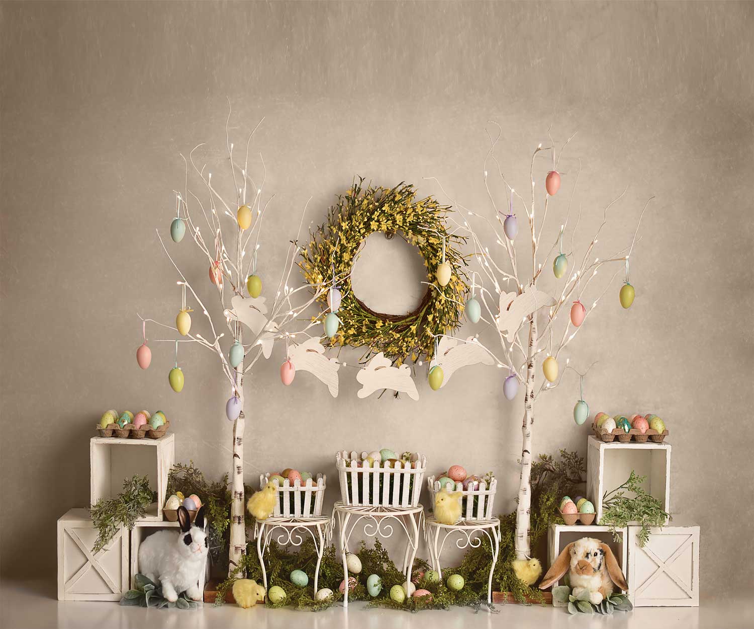 Kate Osterei Bäume Ostern Häschen Hintergrund Entworfen von Mandy Ringe Photography - Kate Backdrop.de