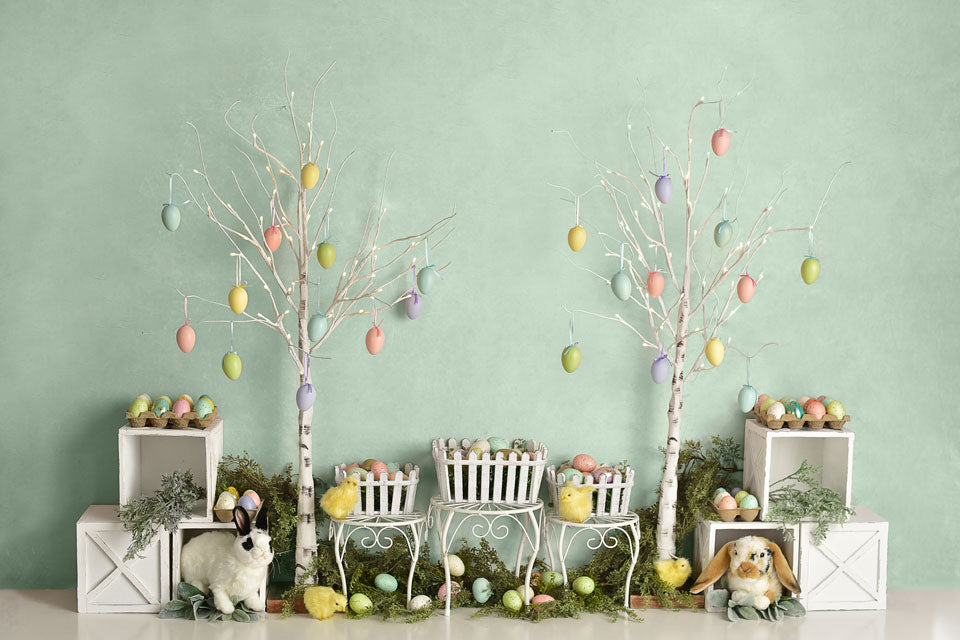 Kate Osterei Bäume Ostern Häschen Frühling  Hintergrund Entworfen von Mandy Ringe Photography - Kate Backdrop.de