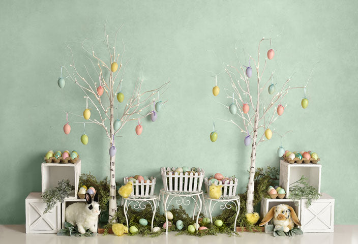 Kate Osterei Bäume Ostern Häschen Frühling  Hintergrund Entworfen von Mandy Ringe Photography - Kate Backdrop.de