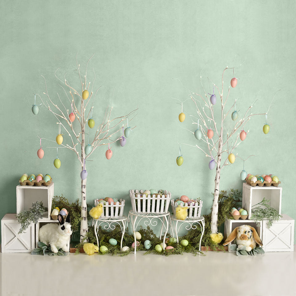 Kate Osterei Bäume Ostern Häschen Frühling  Hintergrund Entworfen von Mandy Ringe Photography - Kate Backdrop.de