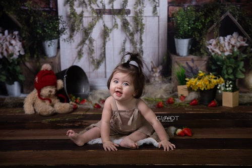 Kate Backstein Garten Hasen Frühling Ostern Hintergrund Entworfen von Megan Leigh Photography - Kate Backdrop.de