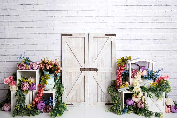 Kate Frühling Muttertag Blumen  Tür bunt  Hintergrund Entworfen von Megan Leigh Photography