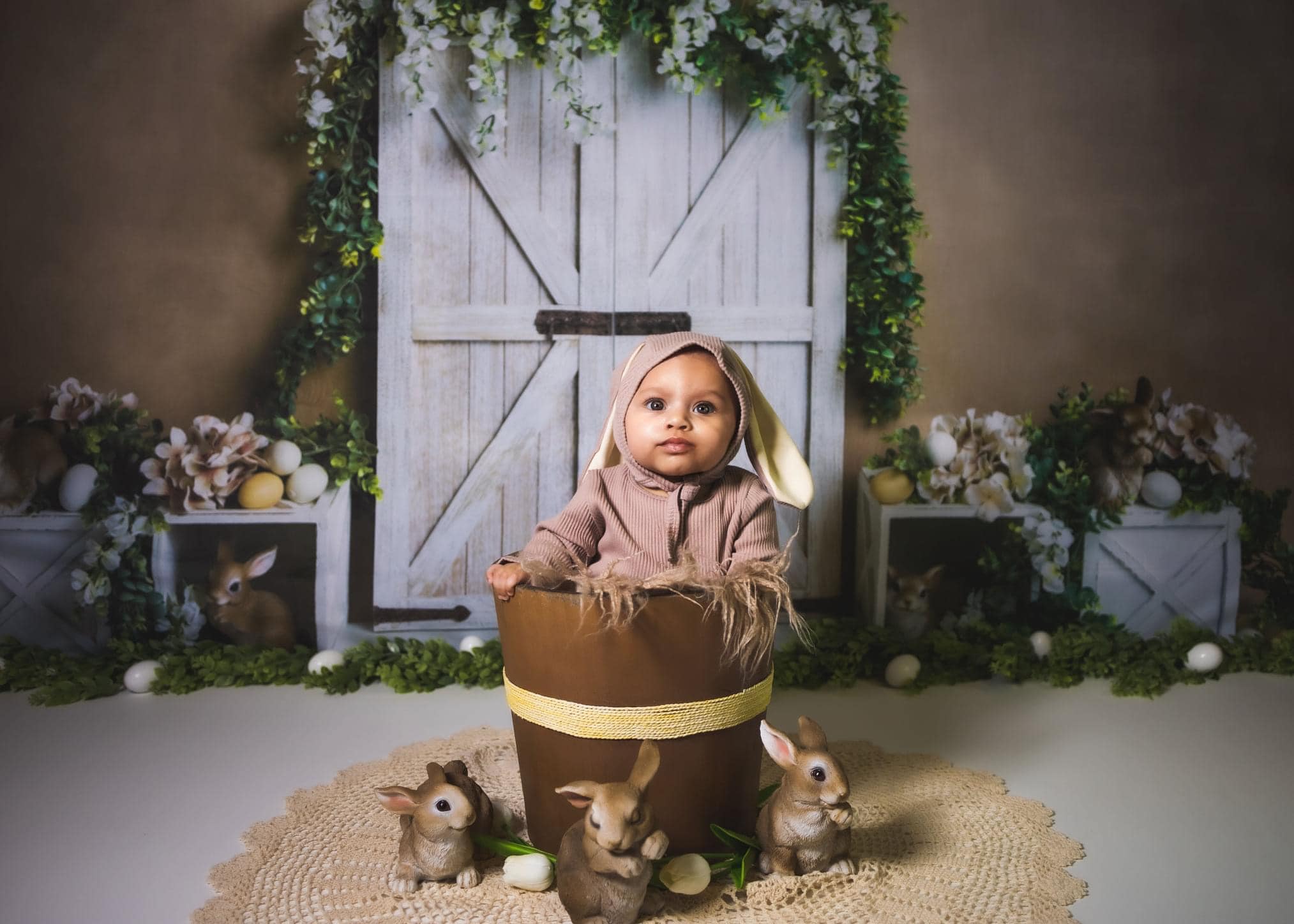 Kate Frühling Tür Hasen Ostern Hintergrund Entworfen von Megan Leigh Photography