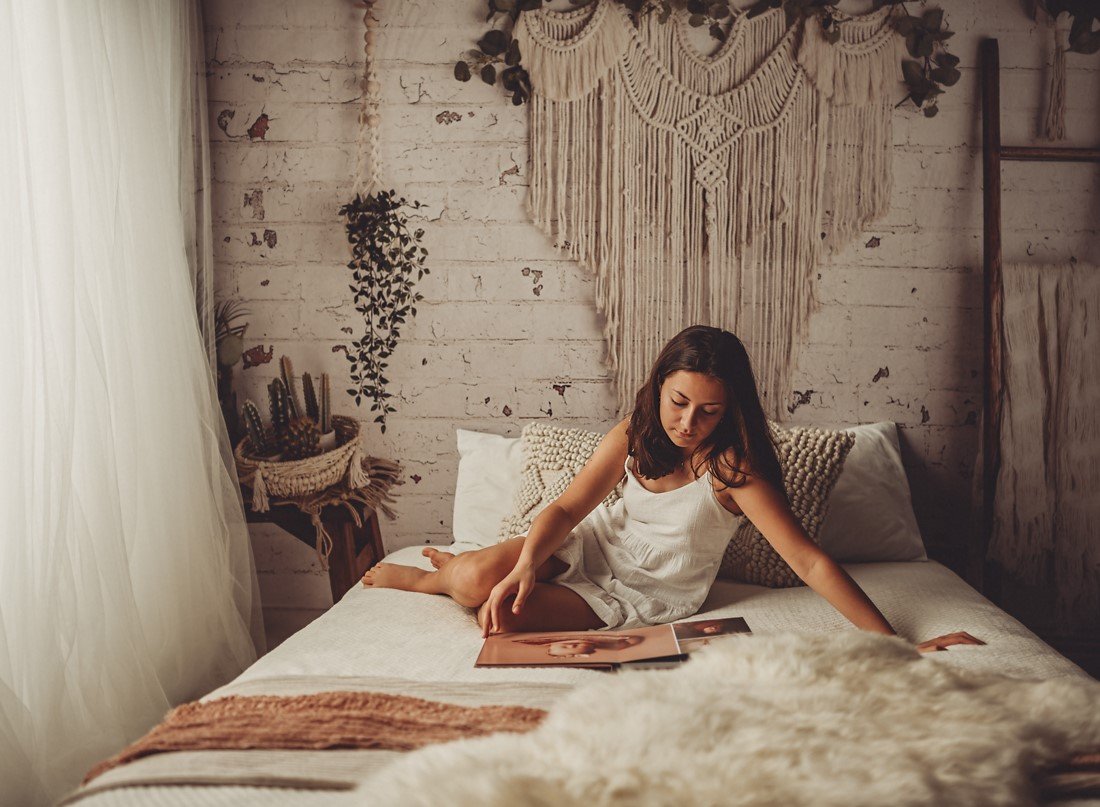 Kate Boho Macrame Schlafzimmerwand Hintergrund Entworfen von Mandy Ringe Photography - Kate Backdrop.de