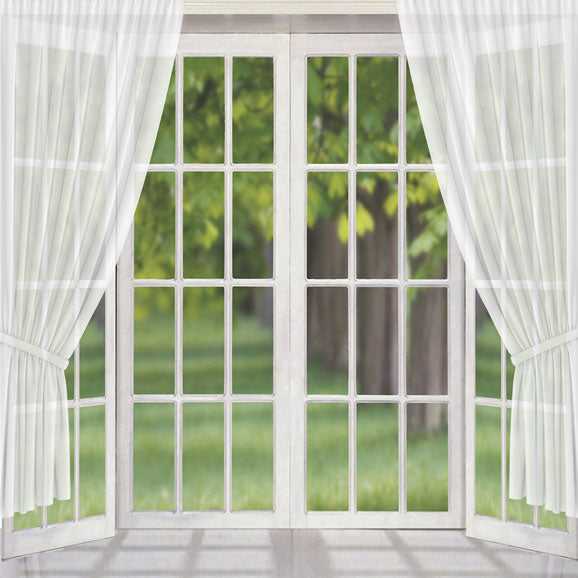 Kate Fenster weißer Vorhang Frühlingshintergrund Entworfen von JS Photography