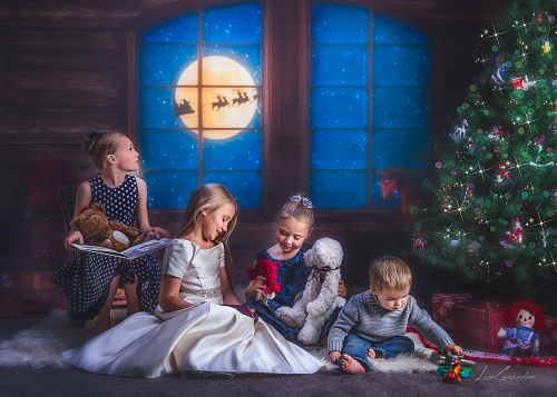 Kate Weihnachtsbaum Weihnachten Santa Hintergrund für die Fotografie Entworfen von Lisa Granden