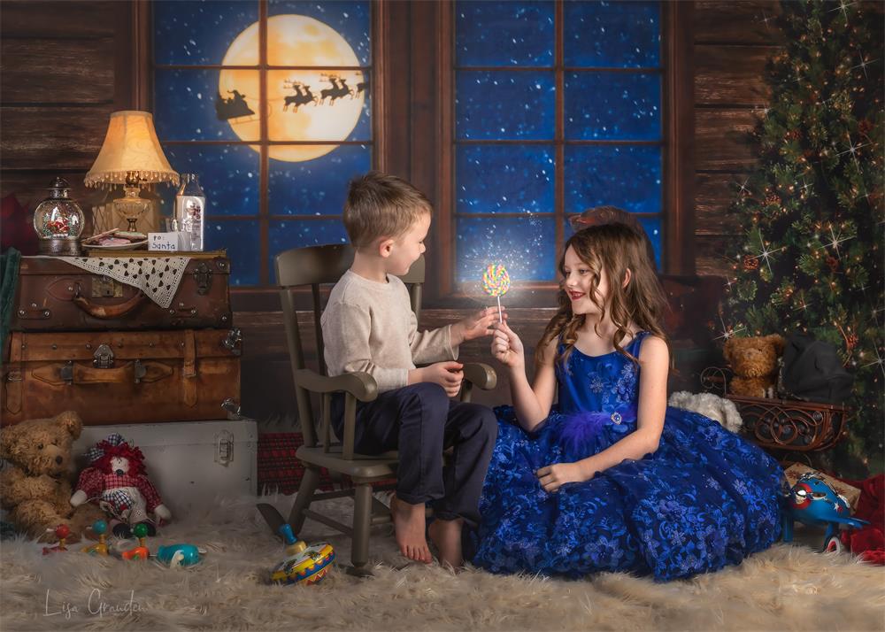 Kate Weihnachtsbaum Weihnachten Santa Hintergrund für die Fotografie Entworfen von Lisa Granden
