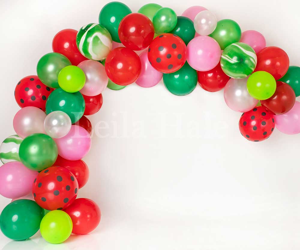 Kate Sommer Hintergrund Wassermelone Luftballons Geburtstag  von Leila Hale - Kate Backdrop.de